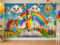 Rainbow Pencil Kids Celebration Backdrop application scene 1