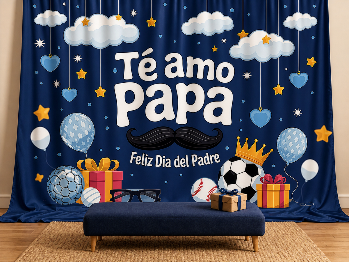 Spanish Father's Day polyester photography backdrop scene 1