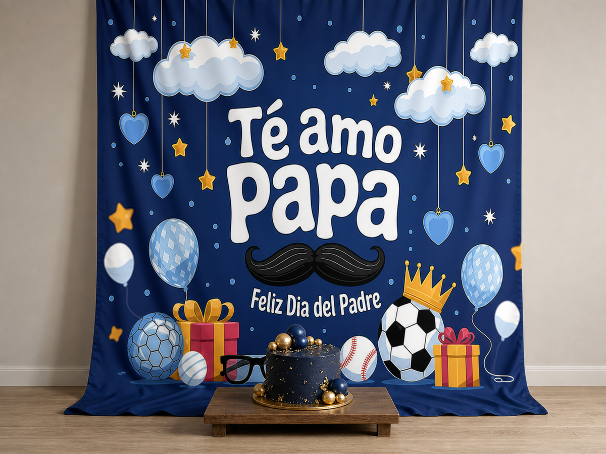 Spanish Father's Day polyester photography backdrop scene 2