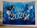 Blue Class of 2026 Graduation Backdrop styled scene 1