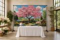 Cherry Blossom Garden Backdrop in event studio