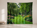 Willow tree garden lawn flexible fabric photography backdrop scene