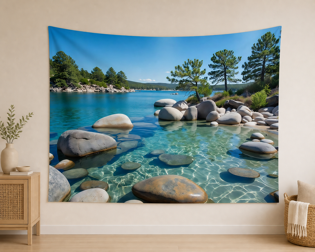 Mountain Lake Forest Reflection Backdrop indoor application scene