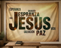 Spanish Jesus hope salvation church event backdrop
