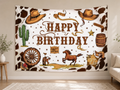 Western Cowboy Happy Birthday Backdrop indoor application scene