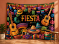 Colorful FIESTA Mexican celebration photography backdrop in a Cinco de Mayo scene
