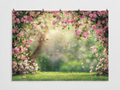 Pink Rose Garden Floral Frame Backdrop — complete flat printed design; accessories not included