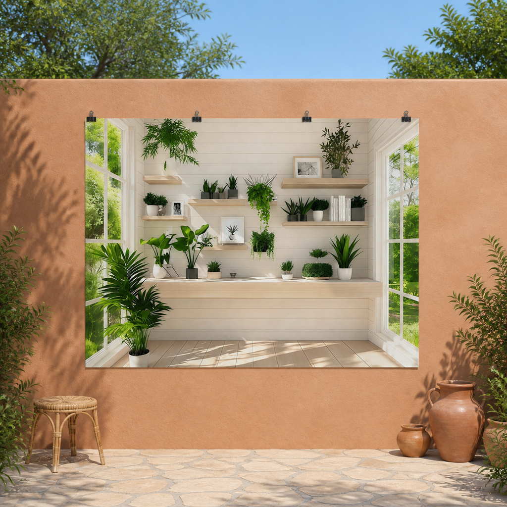 FJ260407027 printed polyester backdrop, temporary outdoor wall display; accessories not included