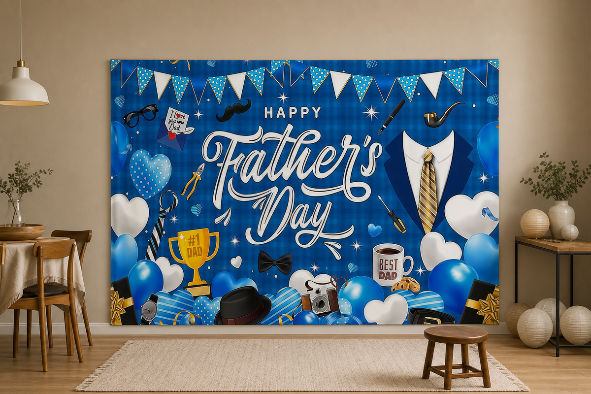 Best Dad Father's Day Celebration Backdrop scene 1