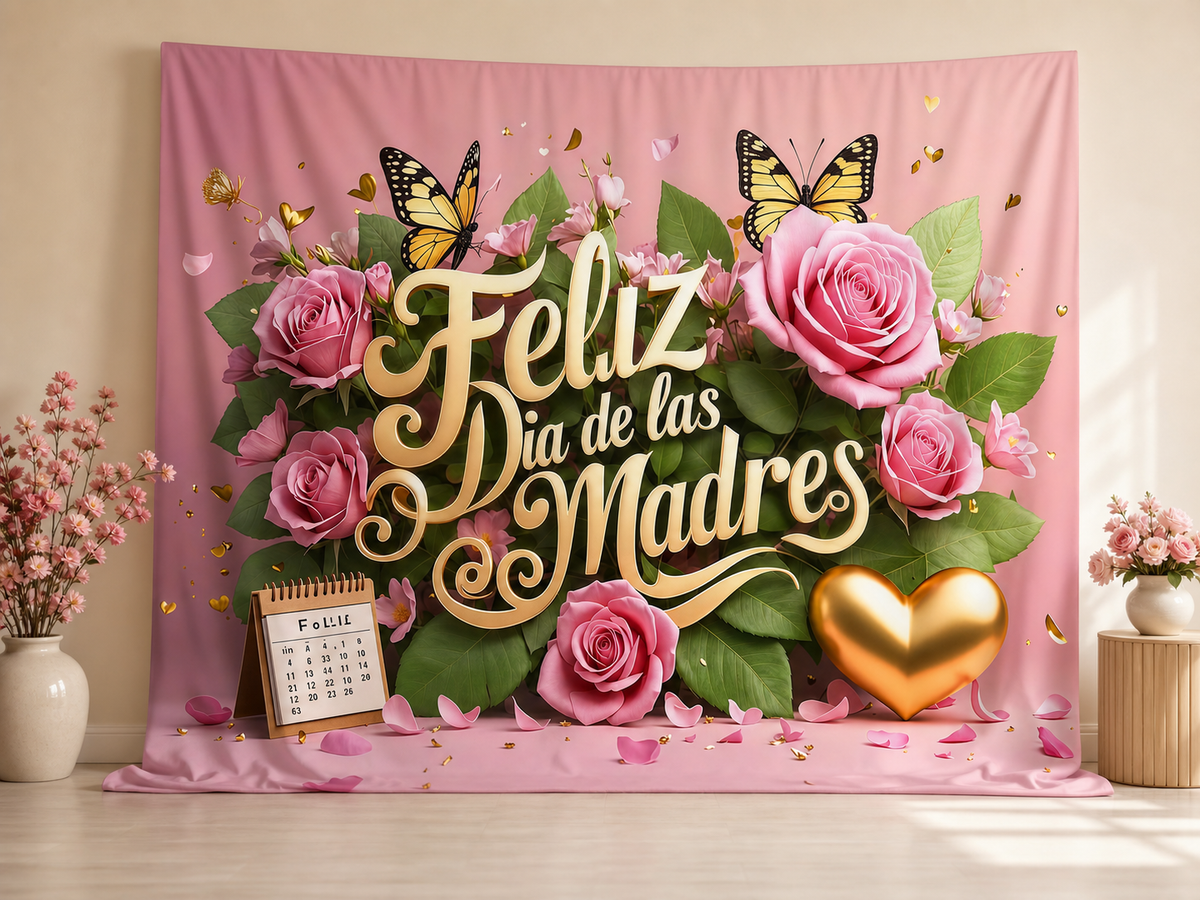 Feliz Dia de las Madres fabric photography backdrop scene 1
