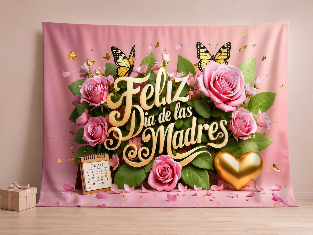 Feliz Dia de las Madres fabric photography backdrop scene 2