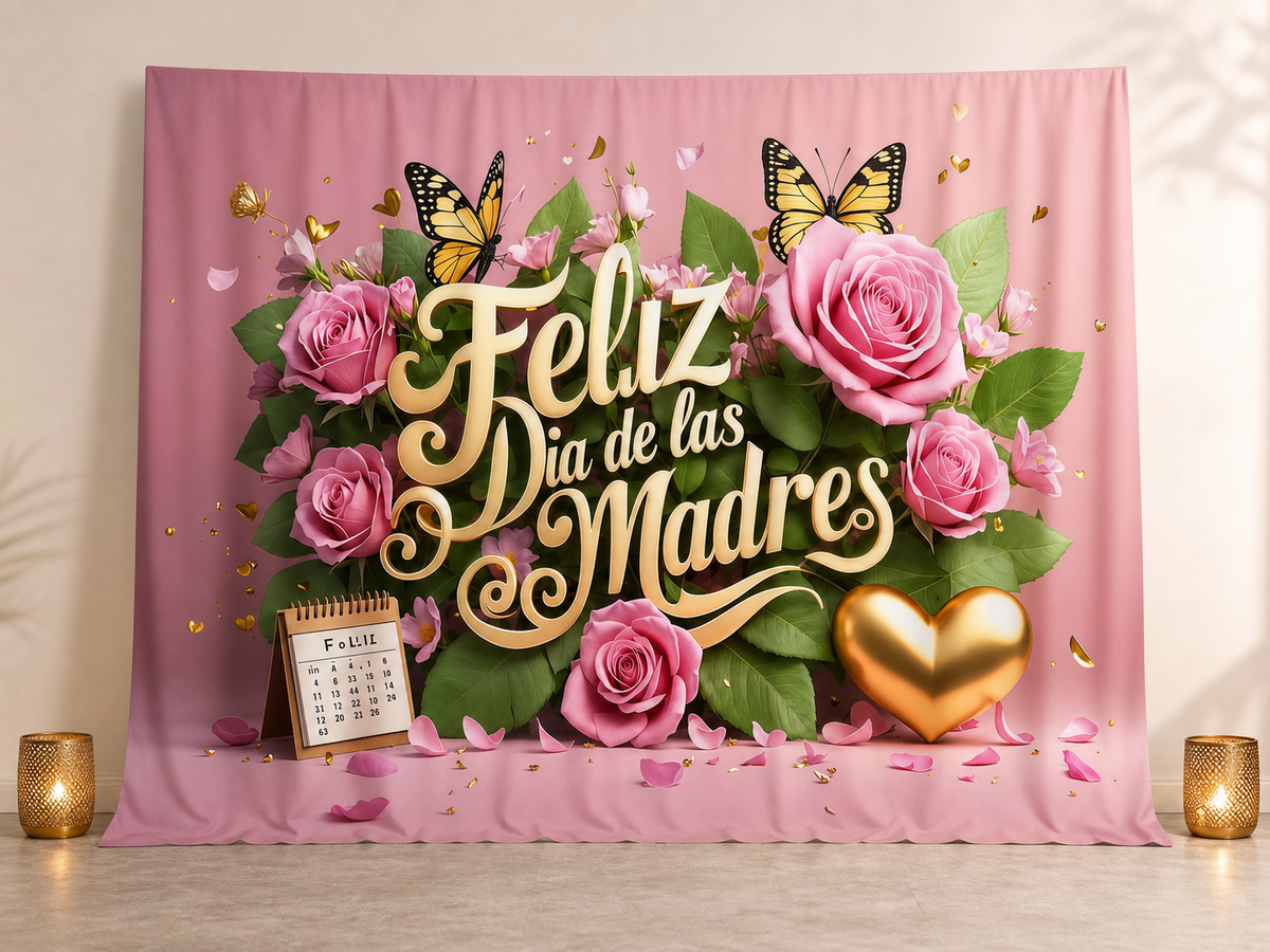 Feliz Dia de las Madres fabric photography backdrop scene 3
