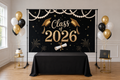 Black Gold Class of 2026 Backdrop in event studio