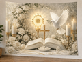 White and Gold Holy Communion Backdrop styled scene 1