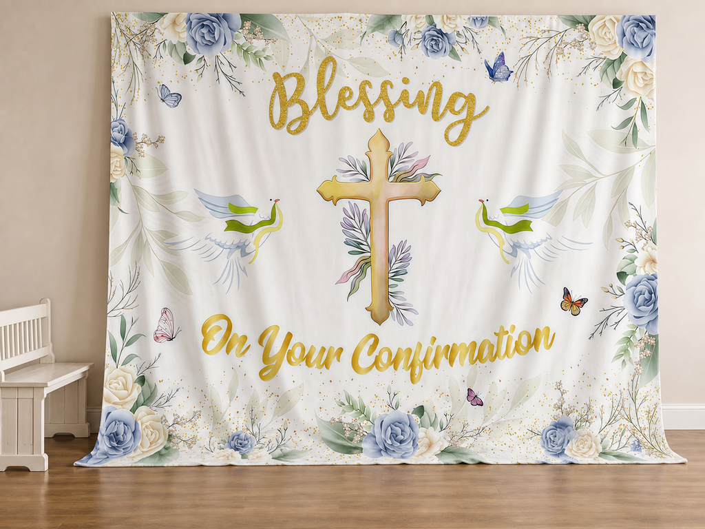 Blessing On Your Confirmation flexible fabric photography backdrop scene