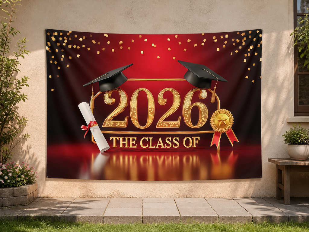 Red Gold Class of 2026 Backdrop application scene 3