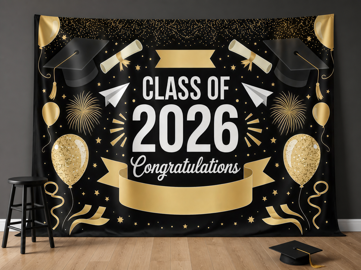 Class of 2026 senior portrait photography backdrop