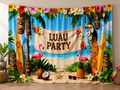Luau Party tropical fabric photography backdrop scene 1