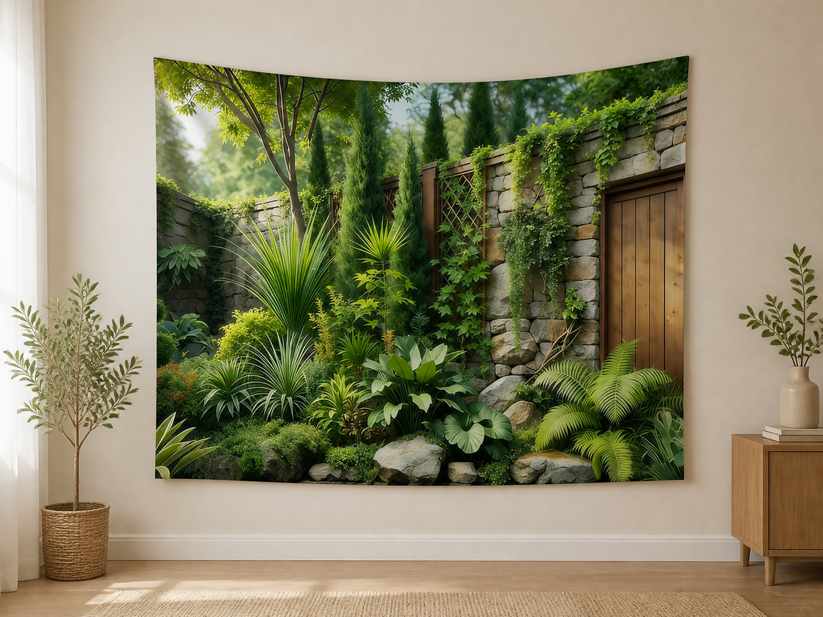 Tropical Garden Courtyard Backdrop indoor application scene