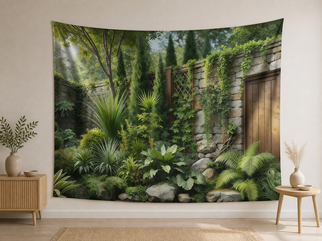 Tropical Garden Courtyard Backdrop indoor application scene