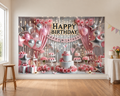 Pink Birthday Balloons and Gifts Backdrop scene 1