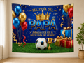 Spanish Father's Day Soccer Backdrop displayed on a home wall
