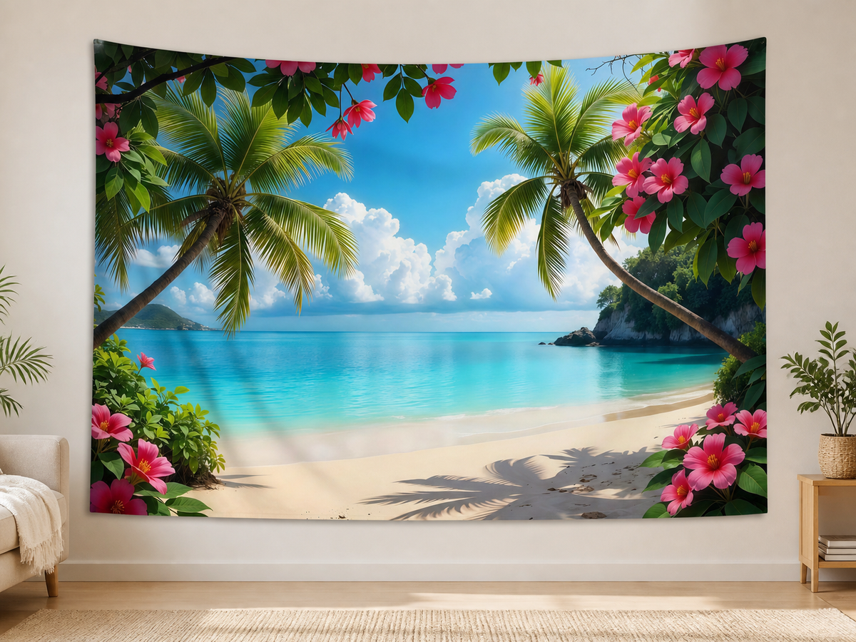 Tropical Flower Beach Backdrop indoor application scene