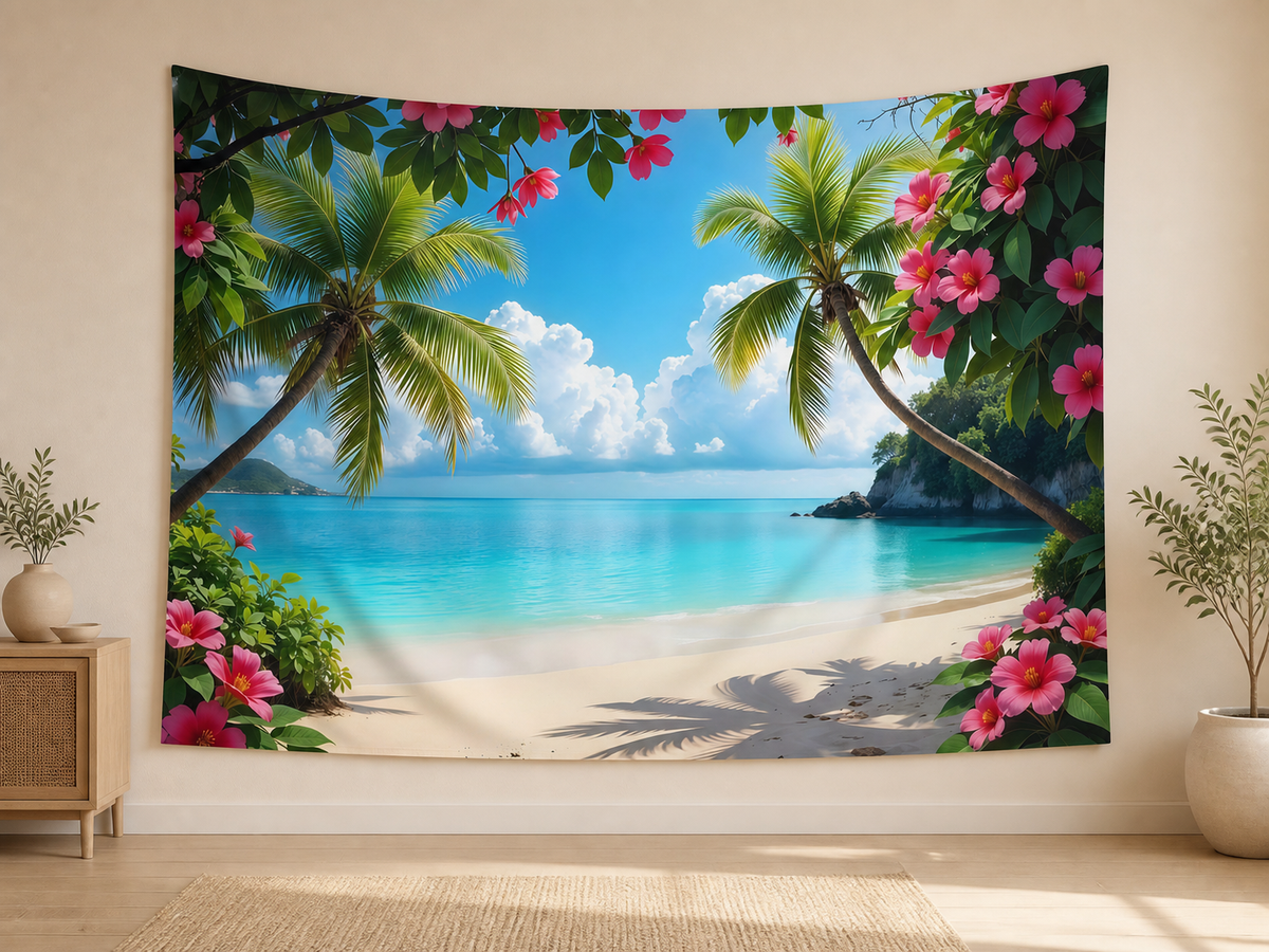 Tropical Flower Beach Backdrop indoor application scene