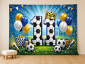 Soccer 11th birthday photography backdrop in party scene