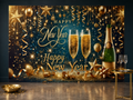 New Year champagne shimmer backdrop party photo scene