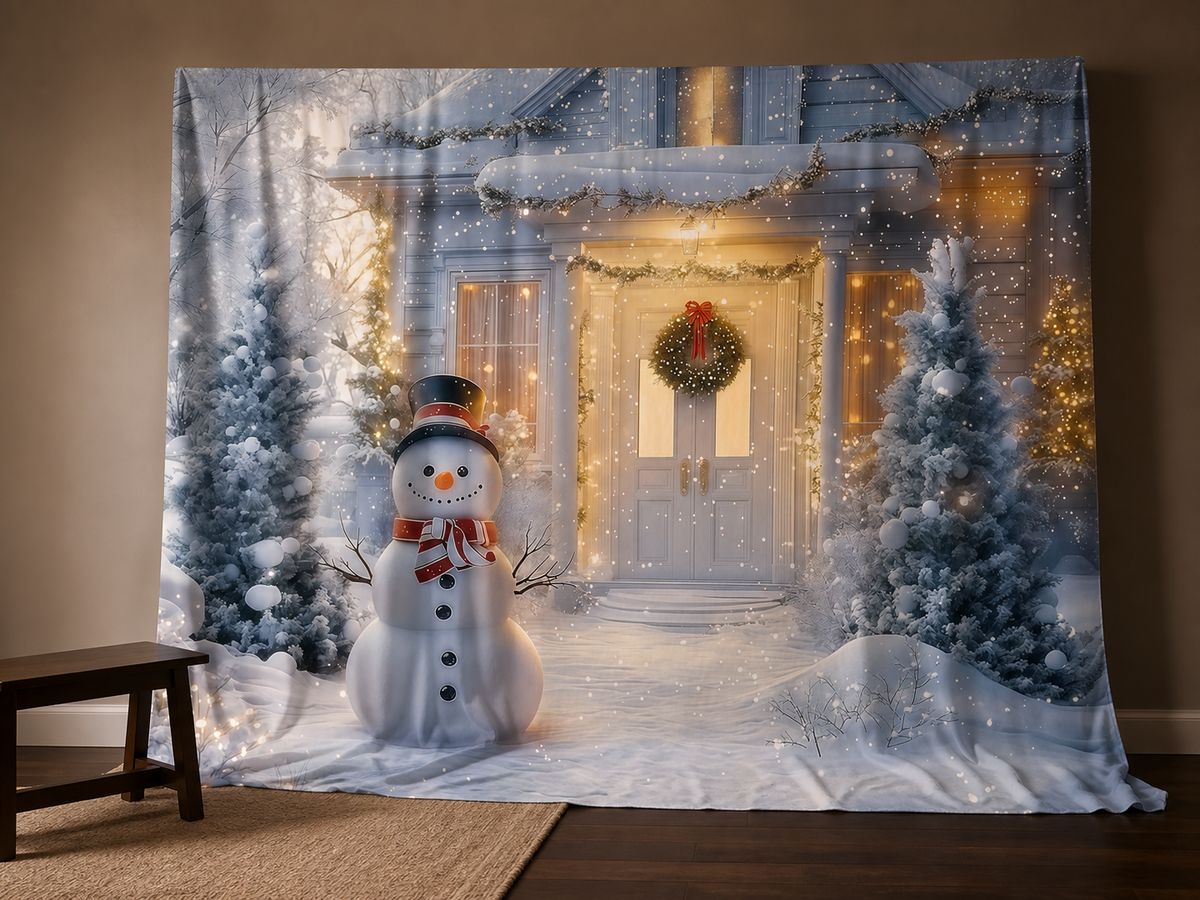 Winter wonderland holiday party photo booth backdrop