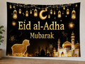 Eid al-Adha Mubarak Backdrop displayed on a lightweight polyester backdrop